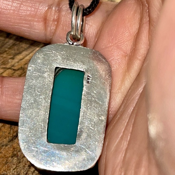 Rectangular Green Botswana Pendant 2” - Picture 10 of 15